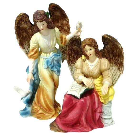 Grandeur Noel Porcelain Angel Christmas 2 piece set